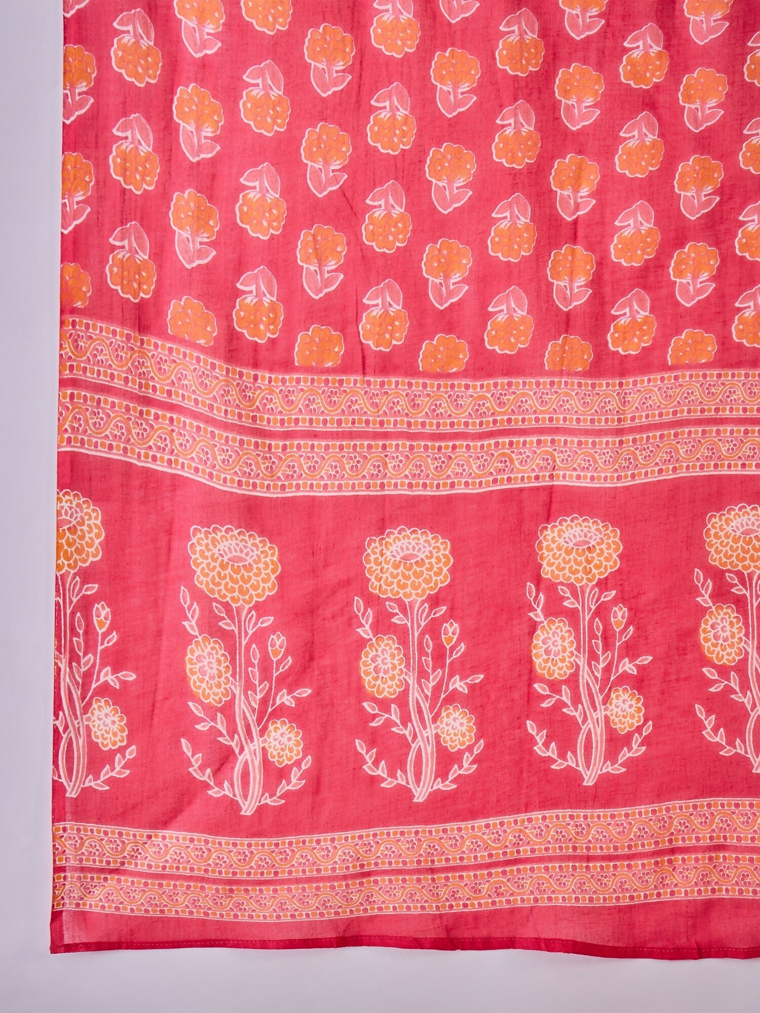Joban Fashion Printed Pink Pure Cotton Kurta Set