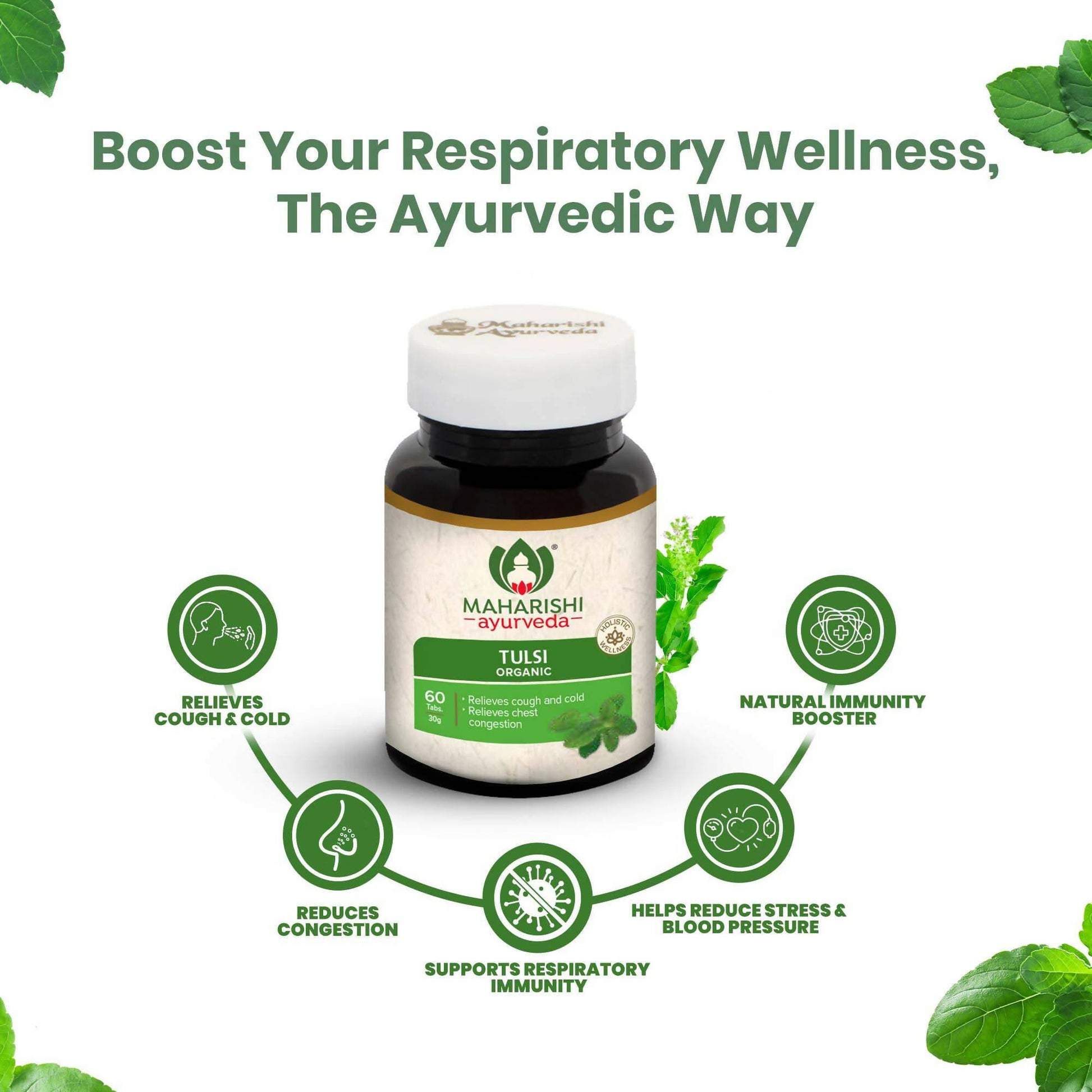 Maharishi Ayurveda Organic Tulsi Tablets 