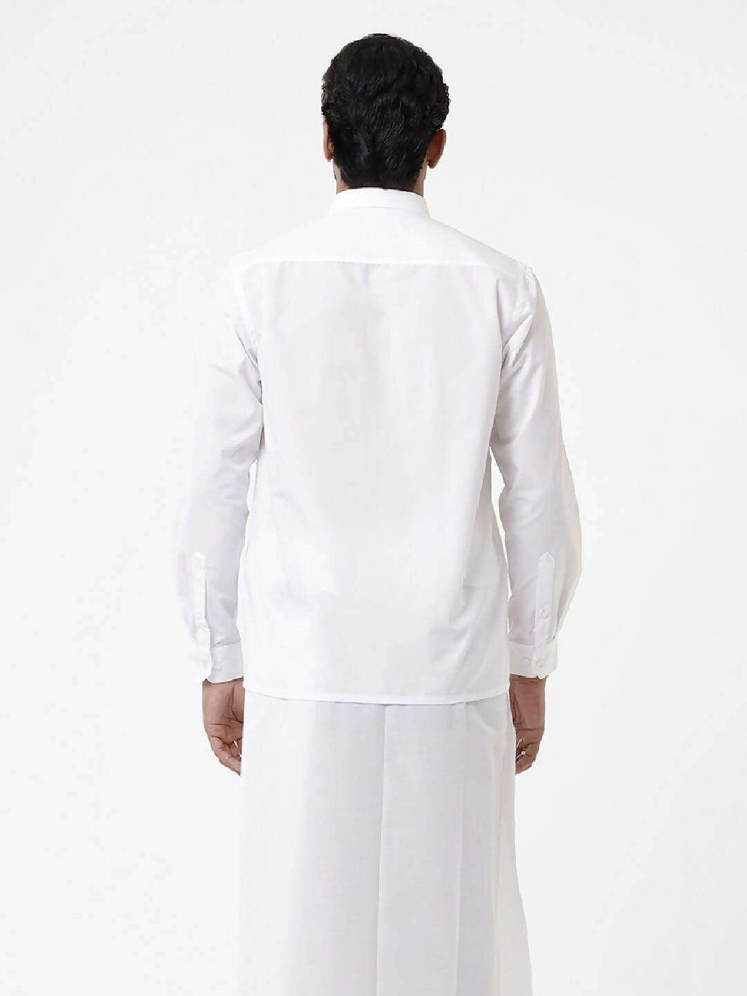 Ramraj Cotton Mens Full Sleeve Formal Poly Cotton White Shirt 