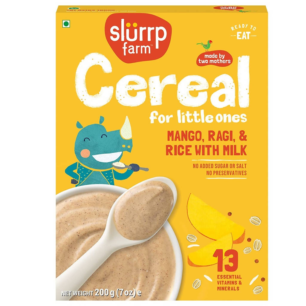Slurrp Farm Mango, Ragi & Rice With Milk Cereal for Little Ones 