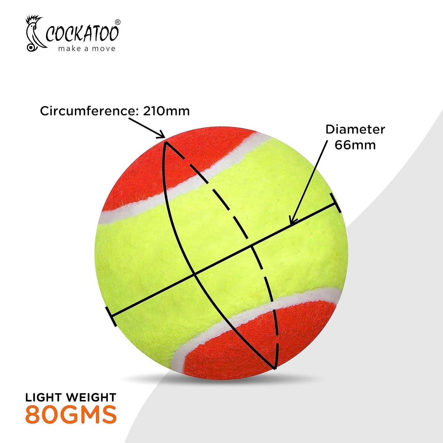 Cockatoo Rubber Cricket Tennis Ball (Pack of 2) 