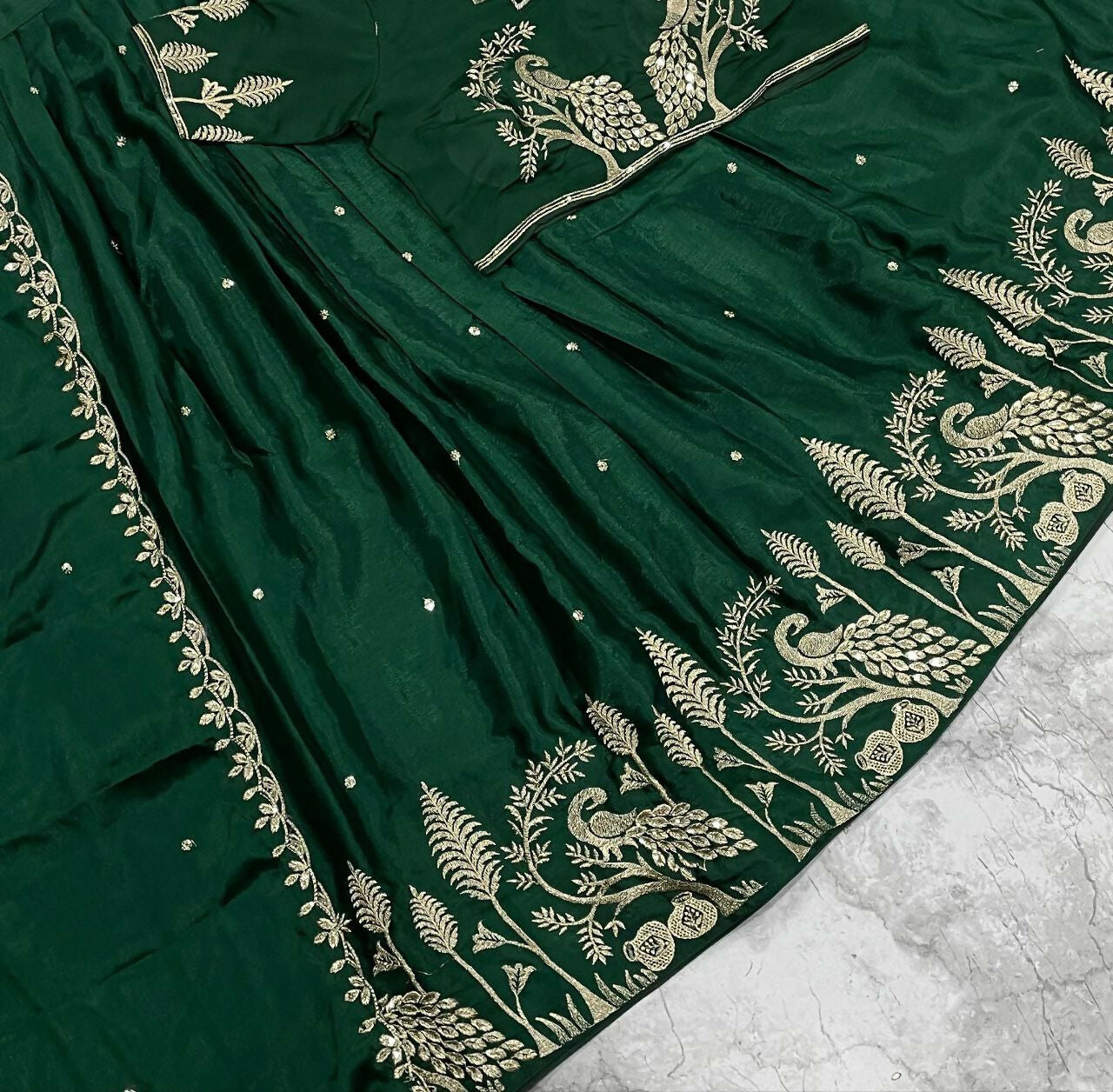Teeya Creation New Womens Latest Embroidered Designer Lehenga Choli Set - Green