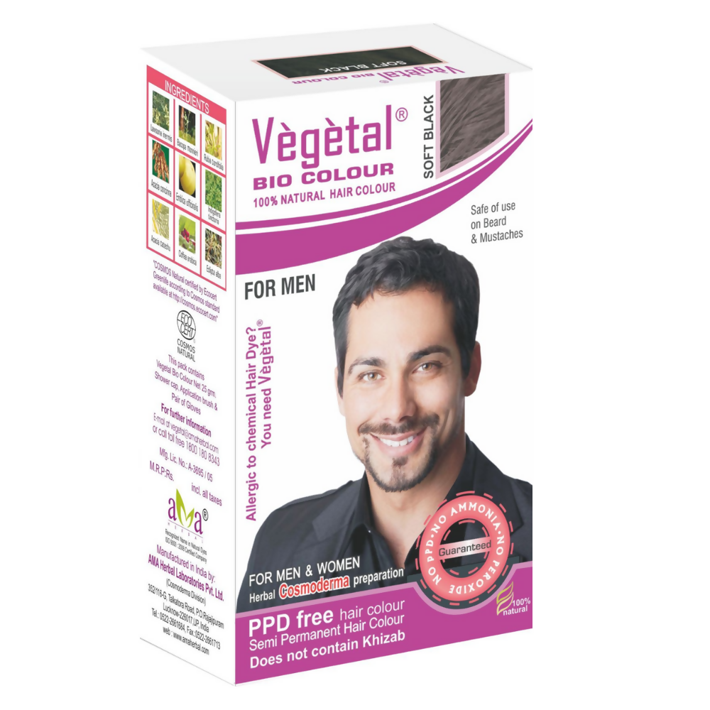 Vegetal Bio Colour, Men Hair Color - Soft Black  Grab2Buy Vegetal Grab2Buy