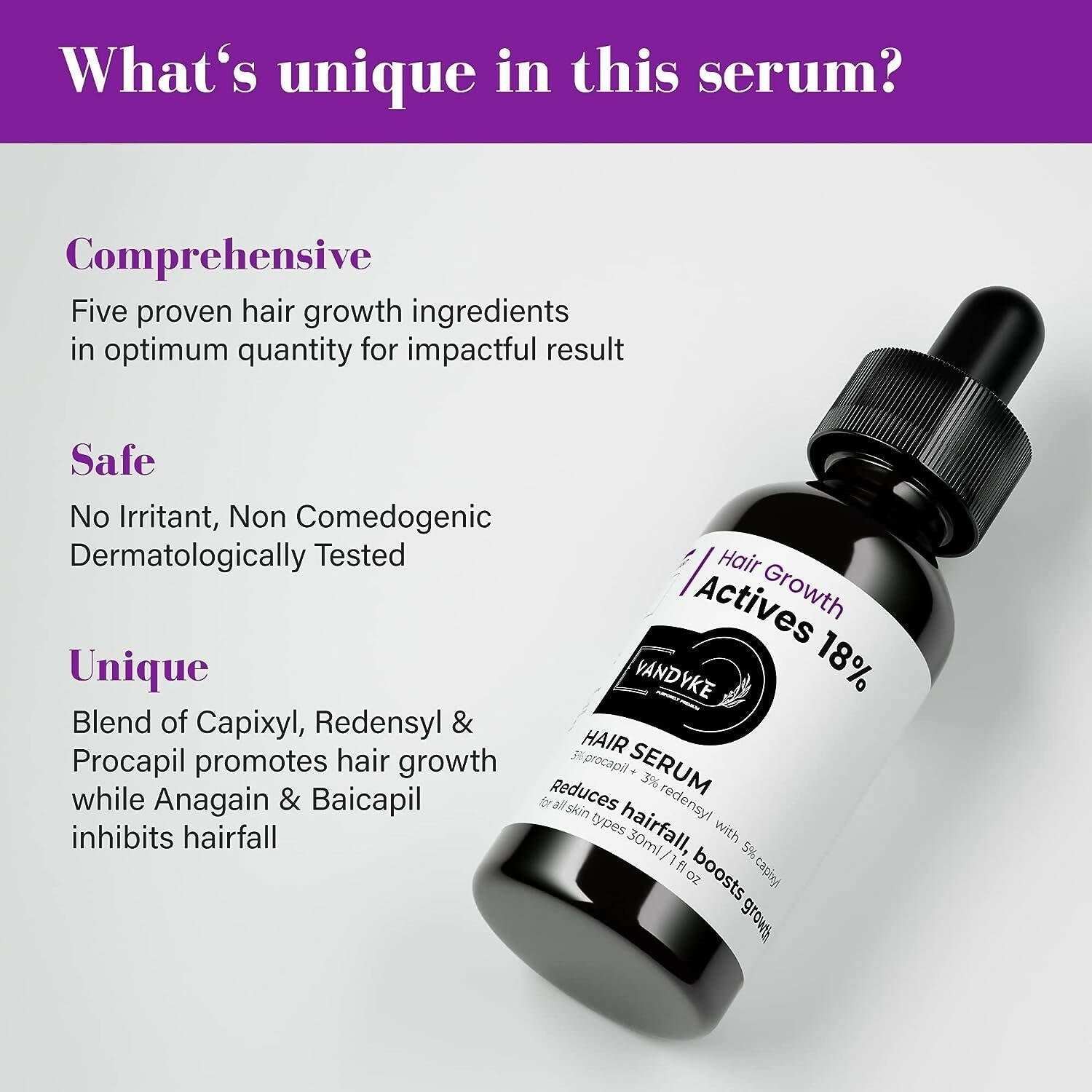 Vandyke Hair Growth Actives 18% Hair Serum  Grab2Buy Vandyke Grab2Buy