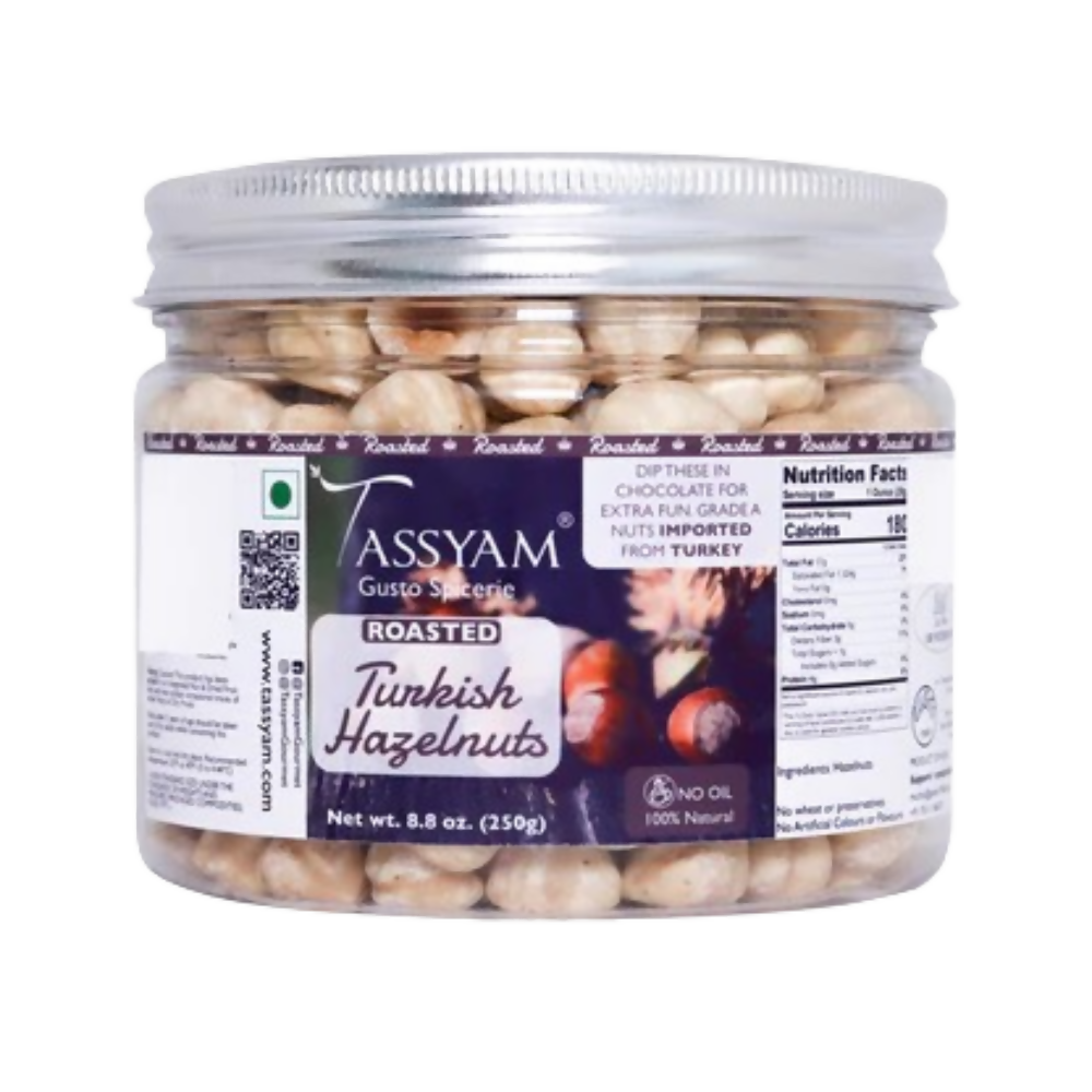 Tassyam Organics Deep Roasted Turkish Hazelnuts