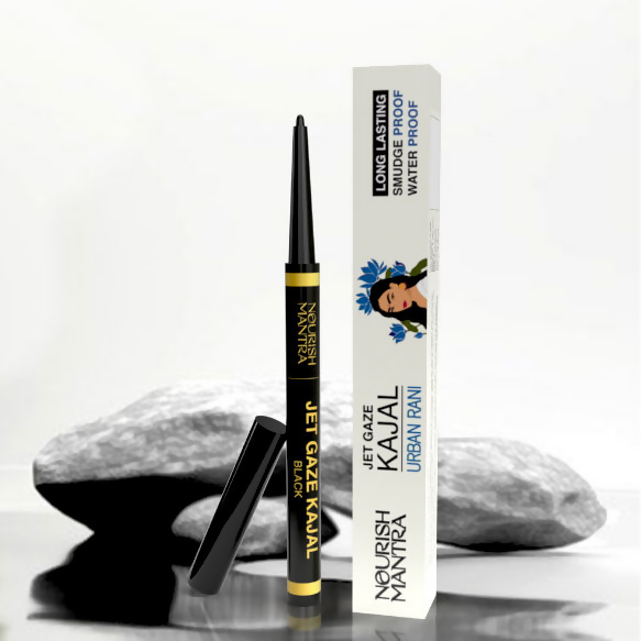 Nourish Mantra Jet Gaze Kajal Urban Rani - Black with Almond Oil & Vitamin E 