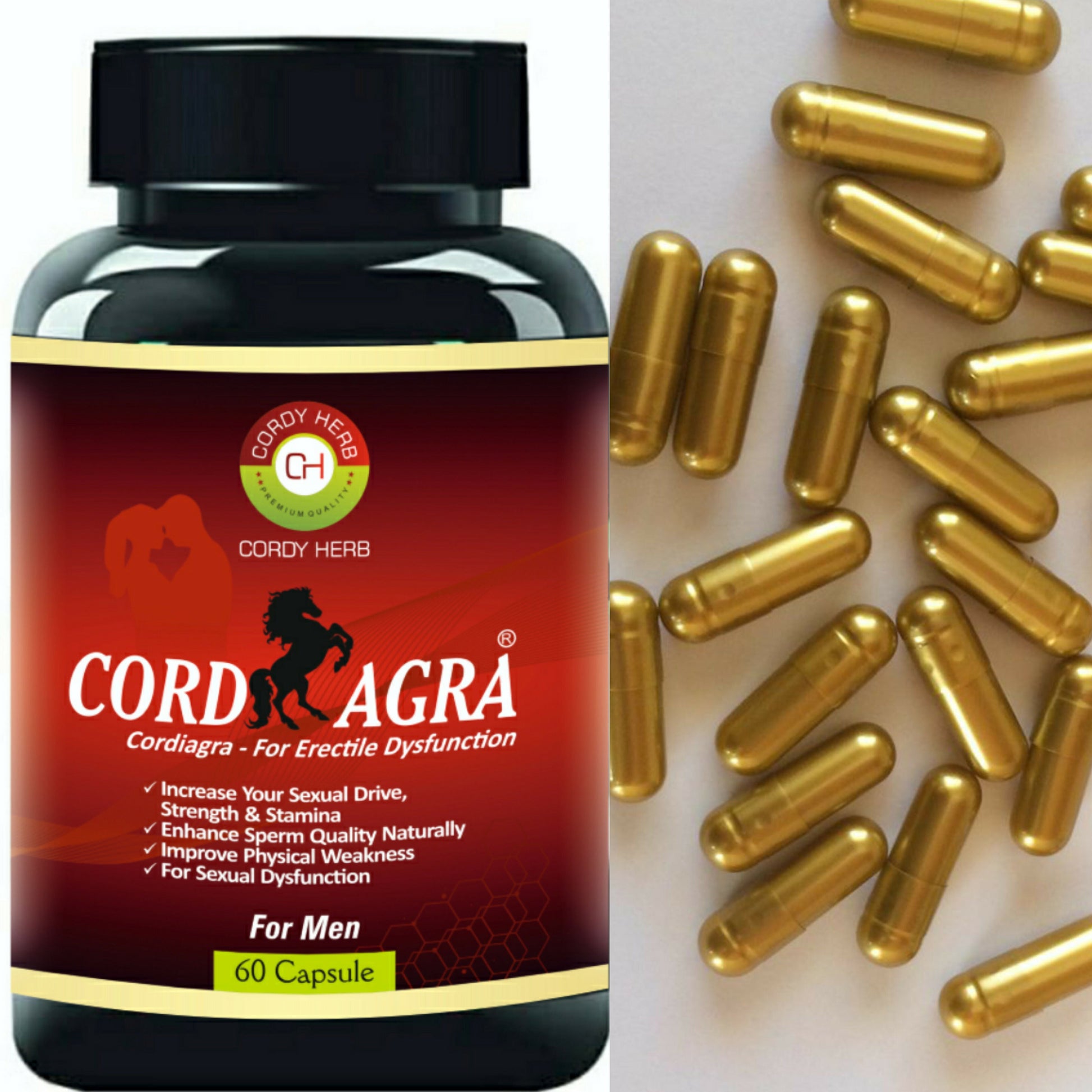 Cordy Herb Mens Sexual Health Supplement Capsules - Grab2buy