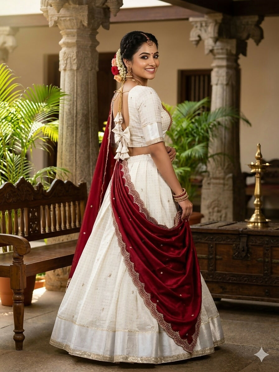 Teeya Creation New Trending Stylish Traditional Lehenga Choli Set- White