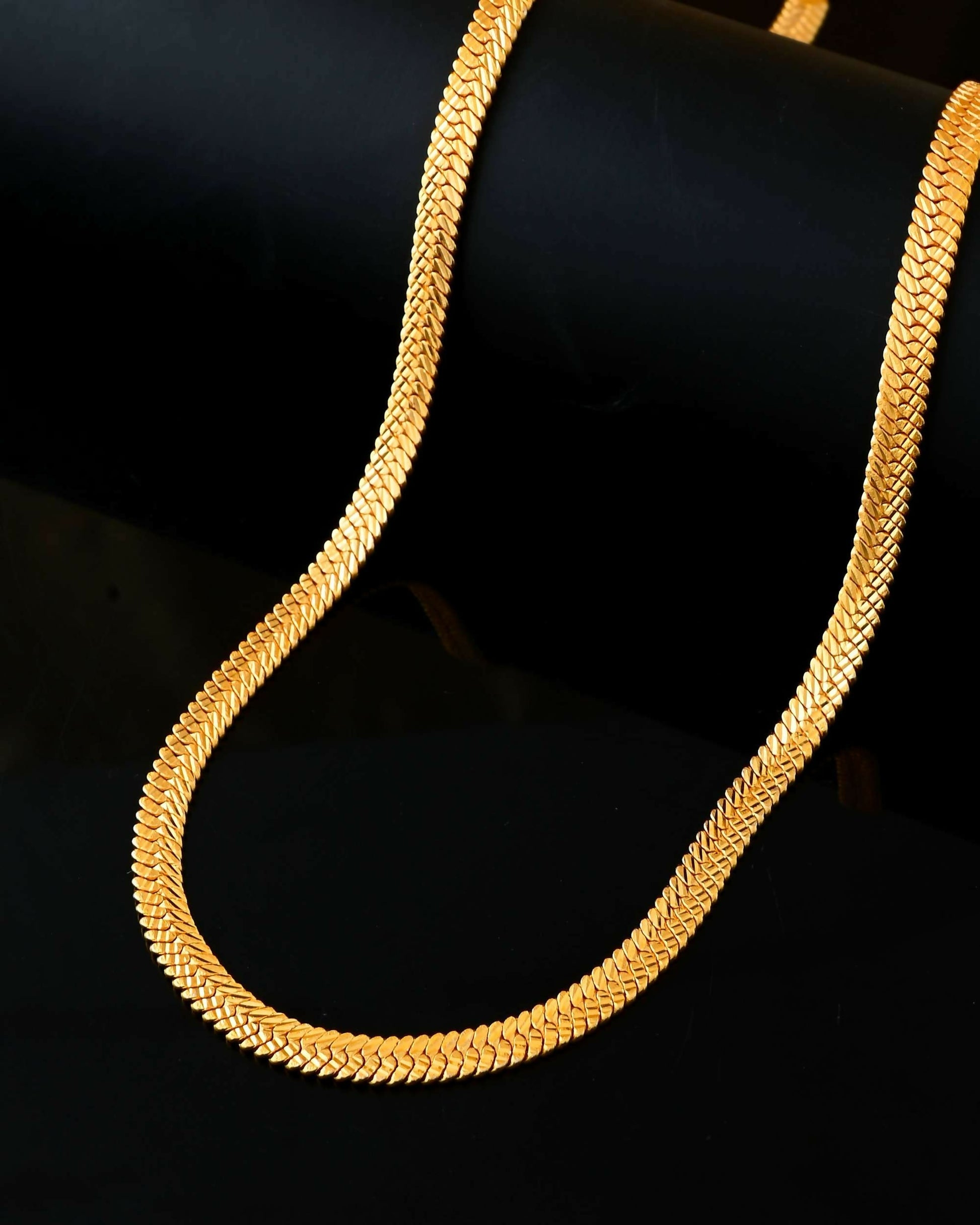 VOJ Men's Gold-Polished Thick Snake Chain 