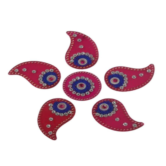 Kundan HandiKrafts Handcrafted Maroon & Blue Colour Kundan Rangoli - Grab2buy
