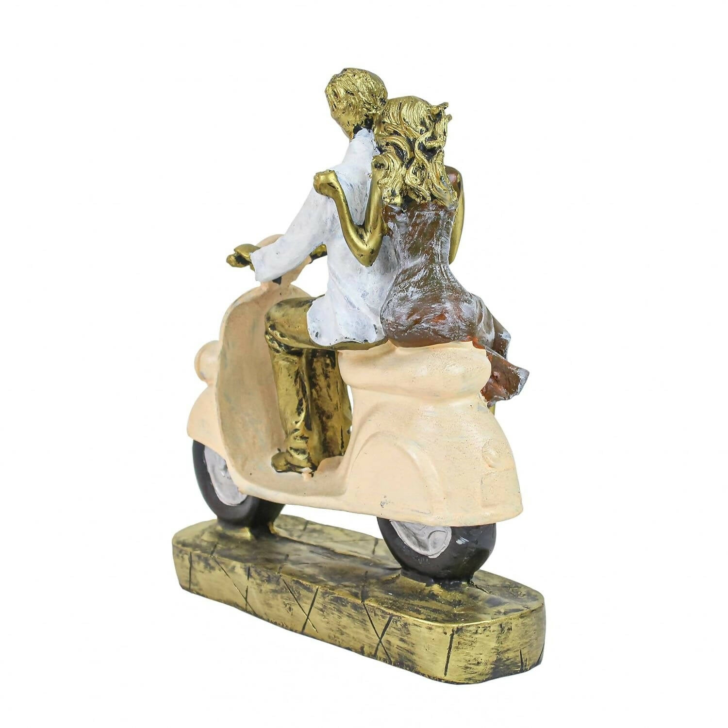 Tied Ribbons Romantic Love Couple On Scooter Showpiece Statue Decorative Items For Home 