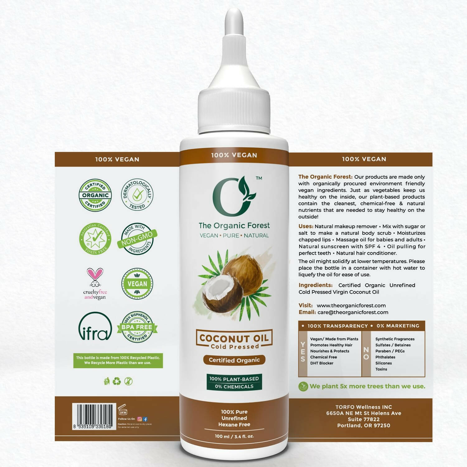 The Organic Forest Cold Pressed Coconut Oil - Grab2buy