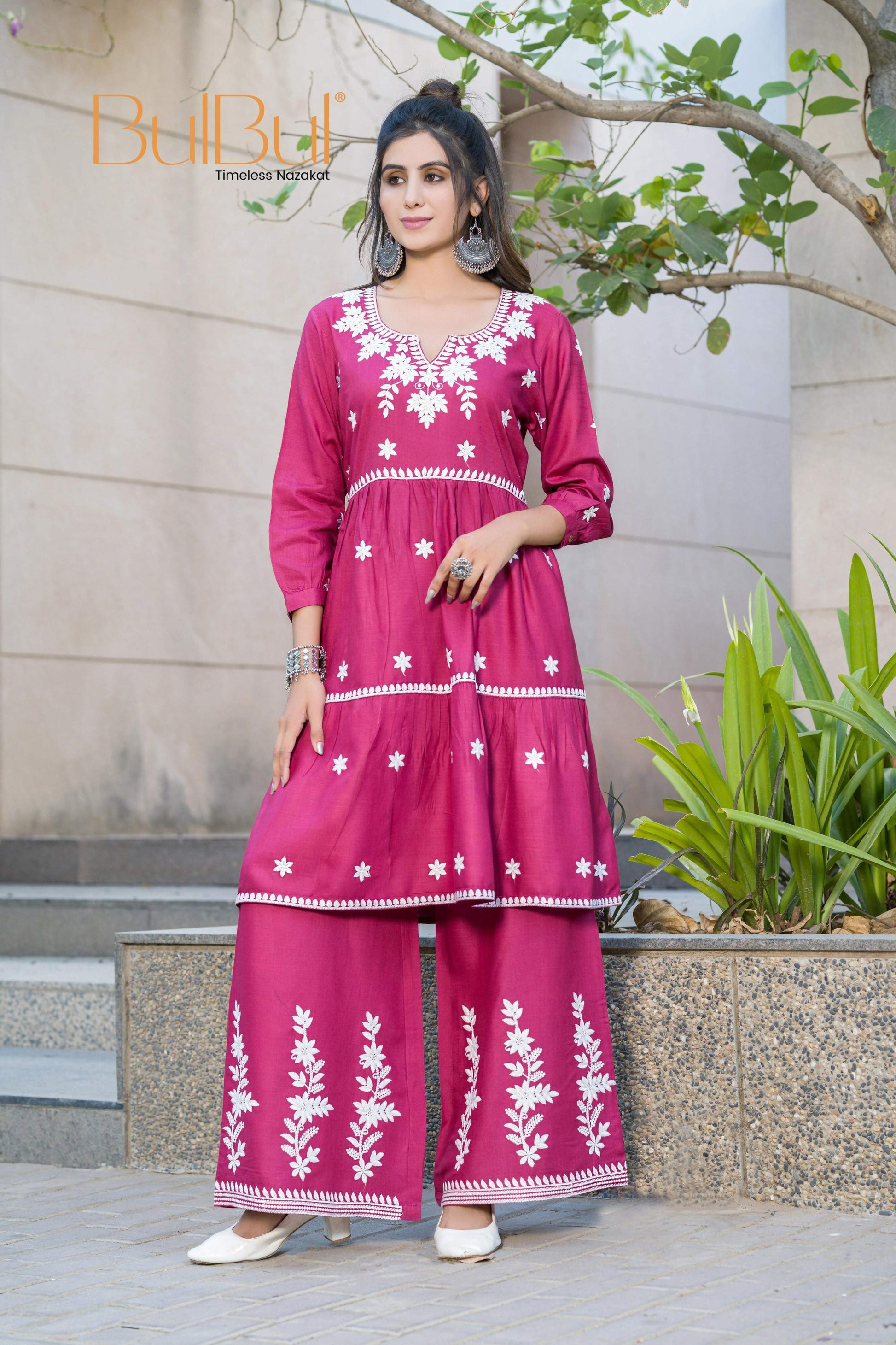 BulBul Dhawani Rayon Wine Co-Ord Set 