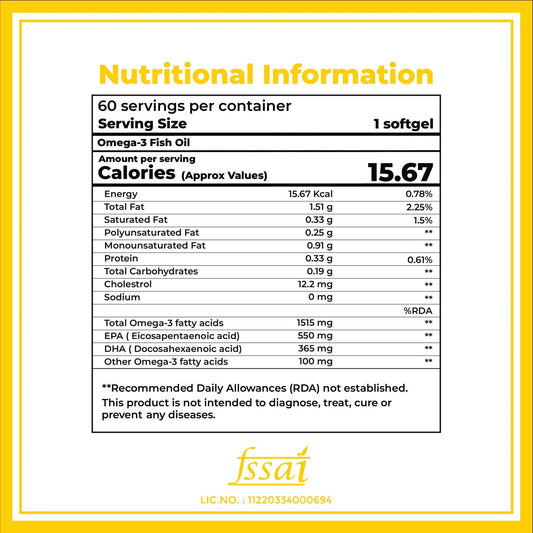 Boldfit Omega-3 Fish Oil Triple Strength Softgels - Grab2buy