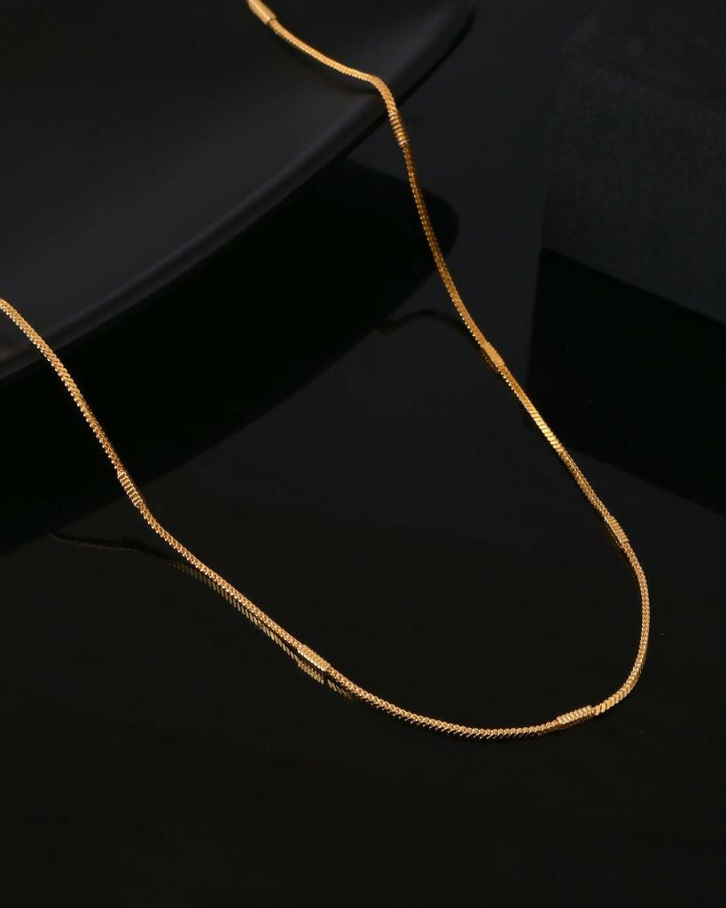 VOJ Women Gold-Polished Self Designed Pipe Chain 