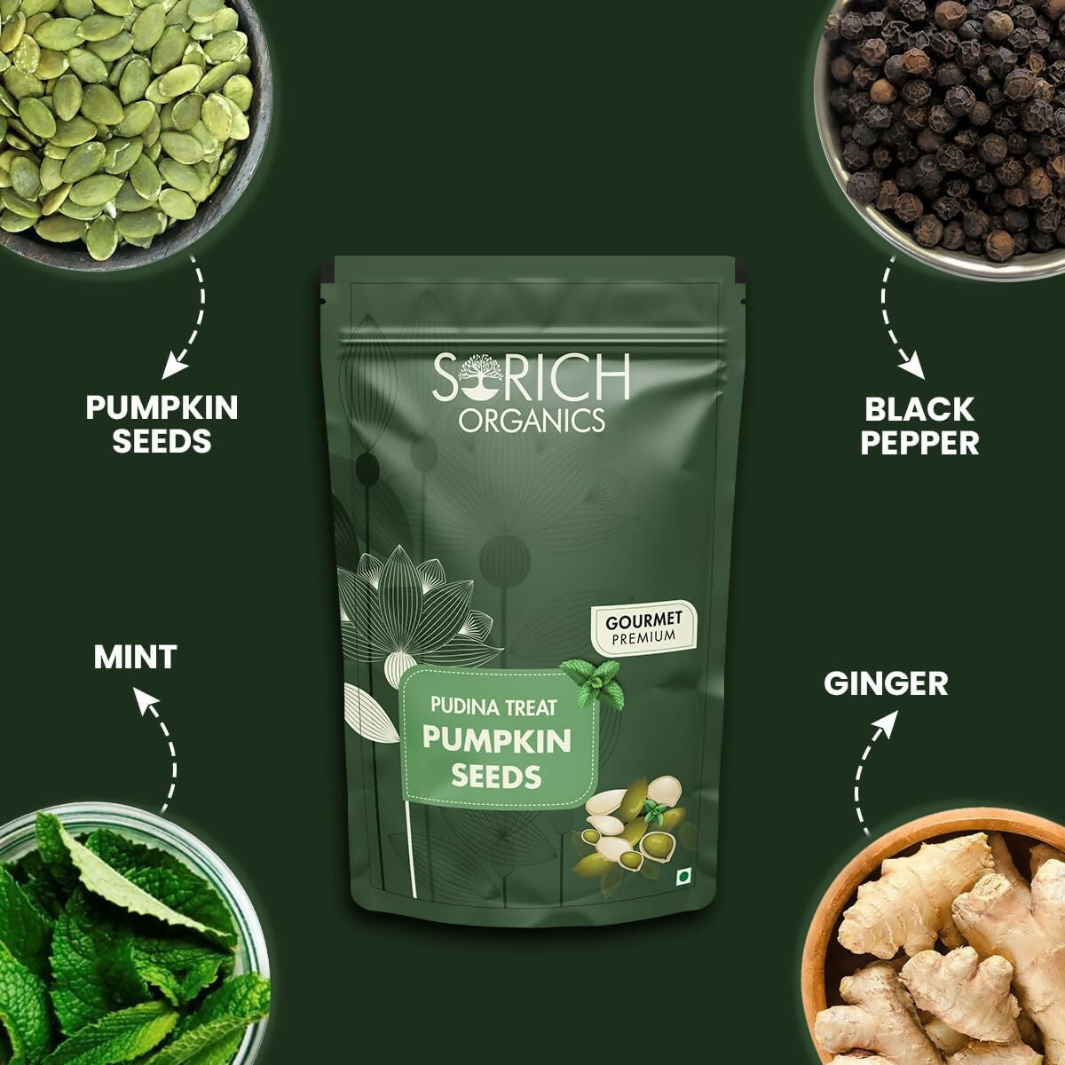 Sorich Organics Pudina Treat Pumpkin Seeds 