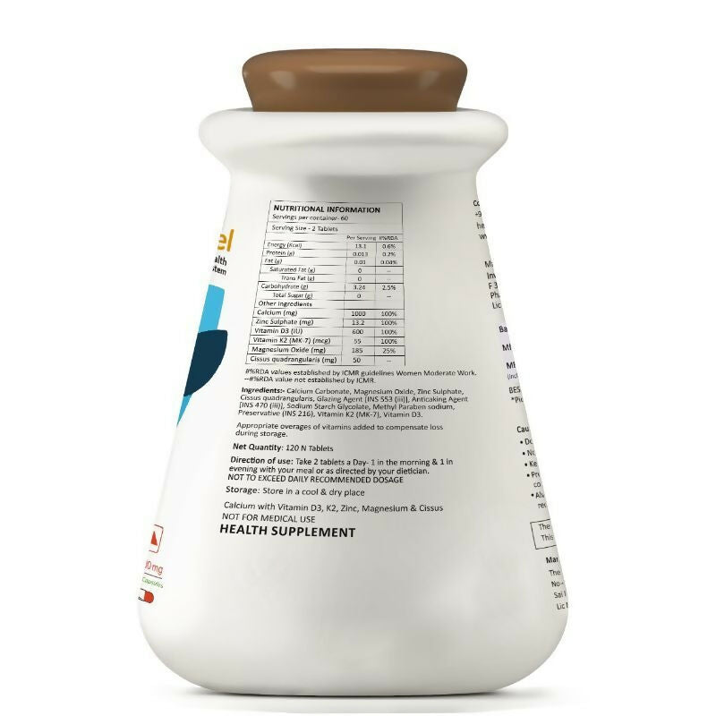 MyFitFuel Calcium+ & Vitamin D3, K2 (MK7), Zinc, Magnesium & Cissus Tablets 