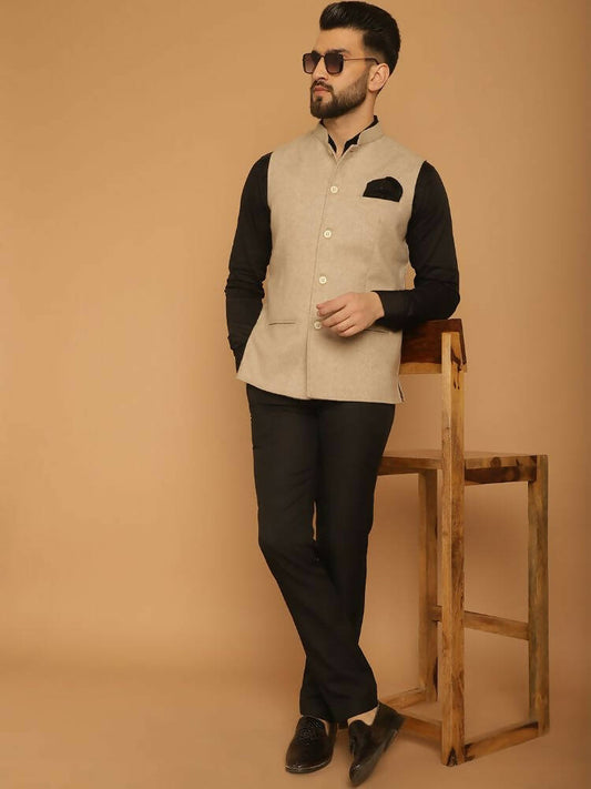 Even Apparels Pure Wool Nehru Jacket - Off White 