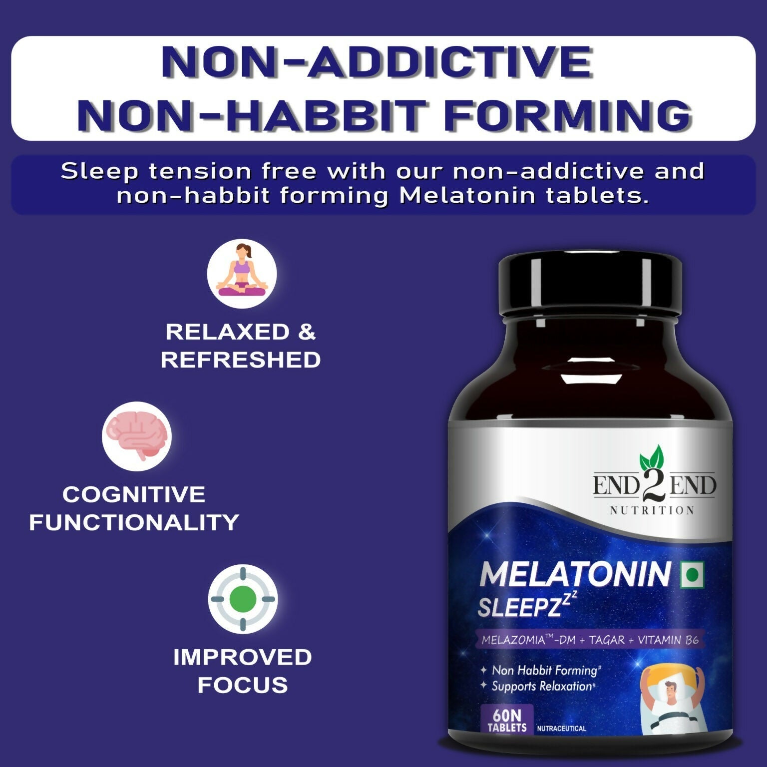 End2End Nutrition Melatonin Sleepzzz Tablets 