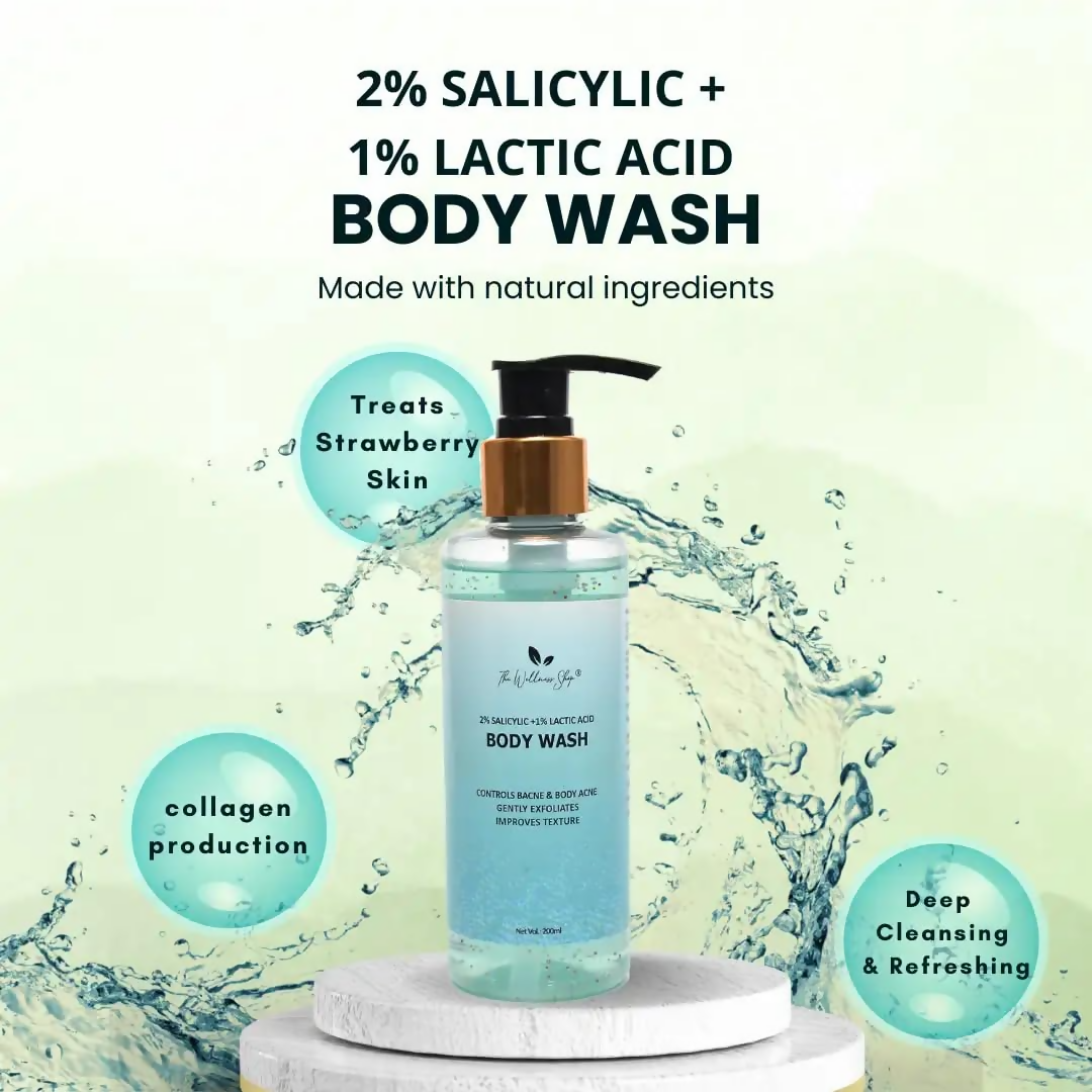 The Wellness Shop 2% Salicylic+1% Lactic Acid Body Wash  Grab2Buy The Wellness Shop Grab2Buy