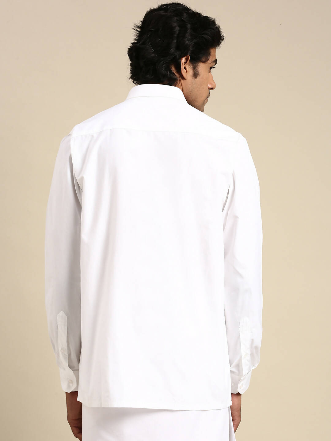 Ramraj Cotton Mens Full Sleeve White Shirt Plus Size - Pure Cotton 