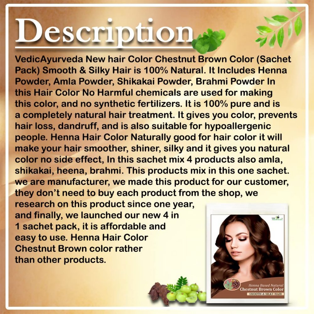 VedicAyurveda Henna Hair Color - Chestnut Brown  Grab2Buy VedicAyurveda Grab2Buy