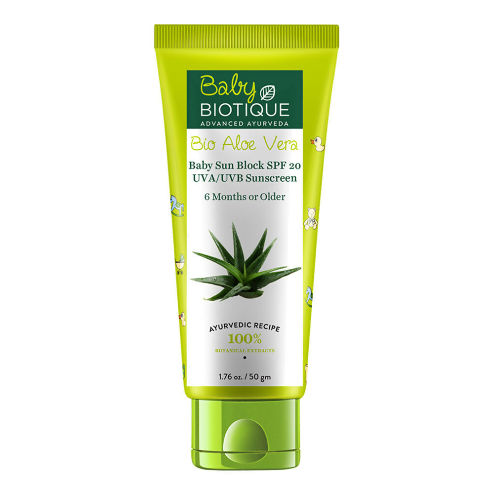Biotique Bio Aloe Vera Baby Sun Block SPF 20 UVA/UVB Sunscreen 