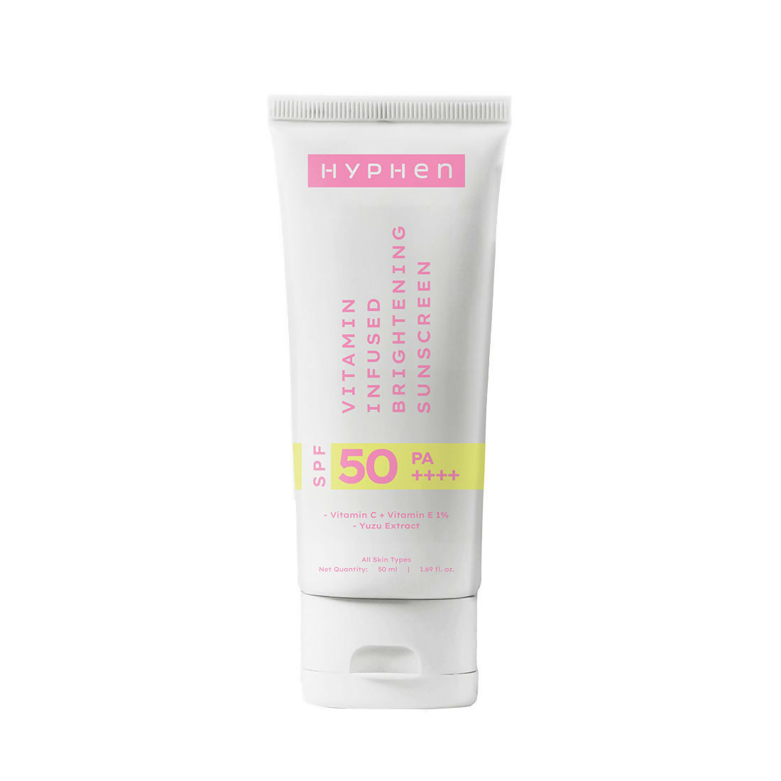 Hyphen By Kriti Sanon Vitamin Infused Brightening Sunscreen SPF 50 PA++++, Brightenens Skin, Reduces Dark spots & Pigmentation, No White Cast 
