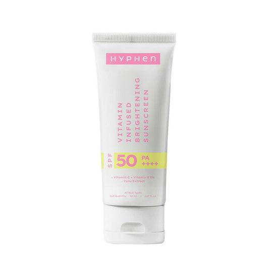 Hyphen By Kriti Sanon Vitamin Infused Brightening Sunscreen SPF 50 PA++++, Brightenens Skin, Reduces Dark spots & Pigmentation, No White Cast 