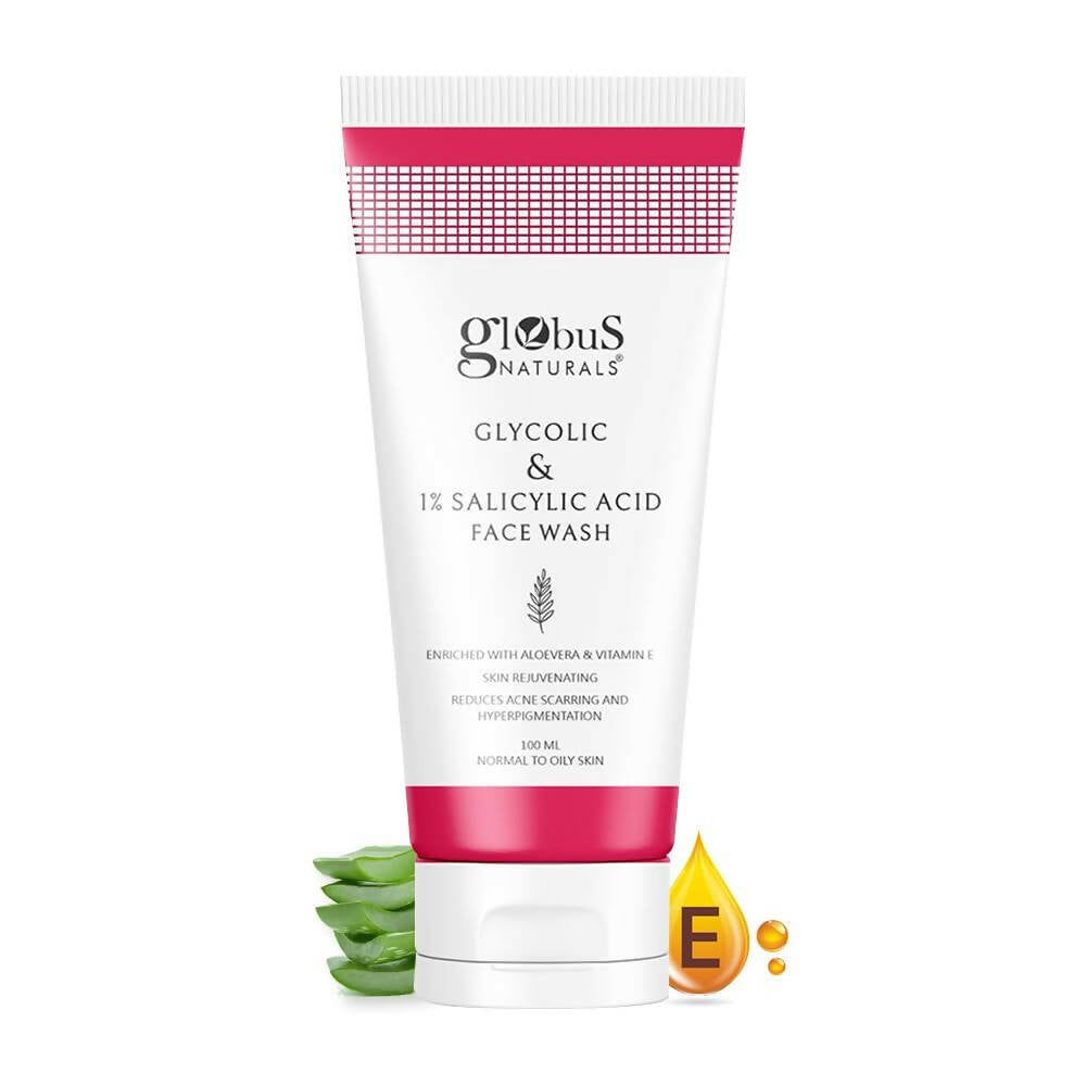 Globus Naturals Pimple Clear Glycolic & Salicylic Acid Face Wash 