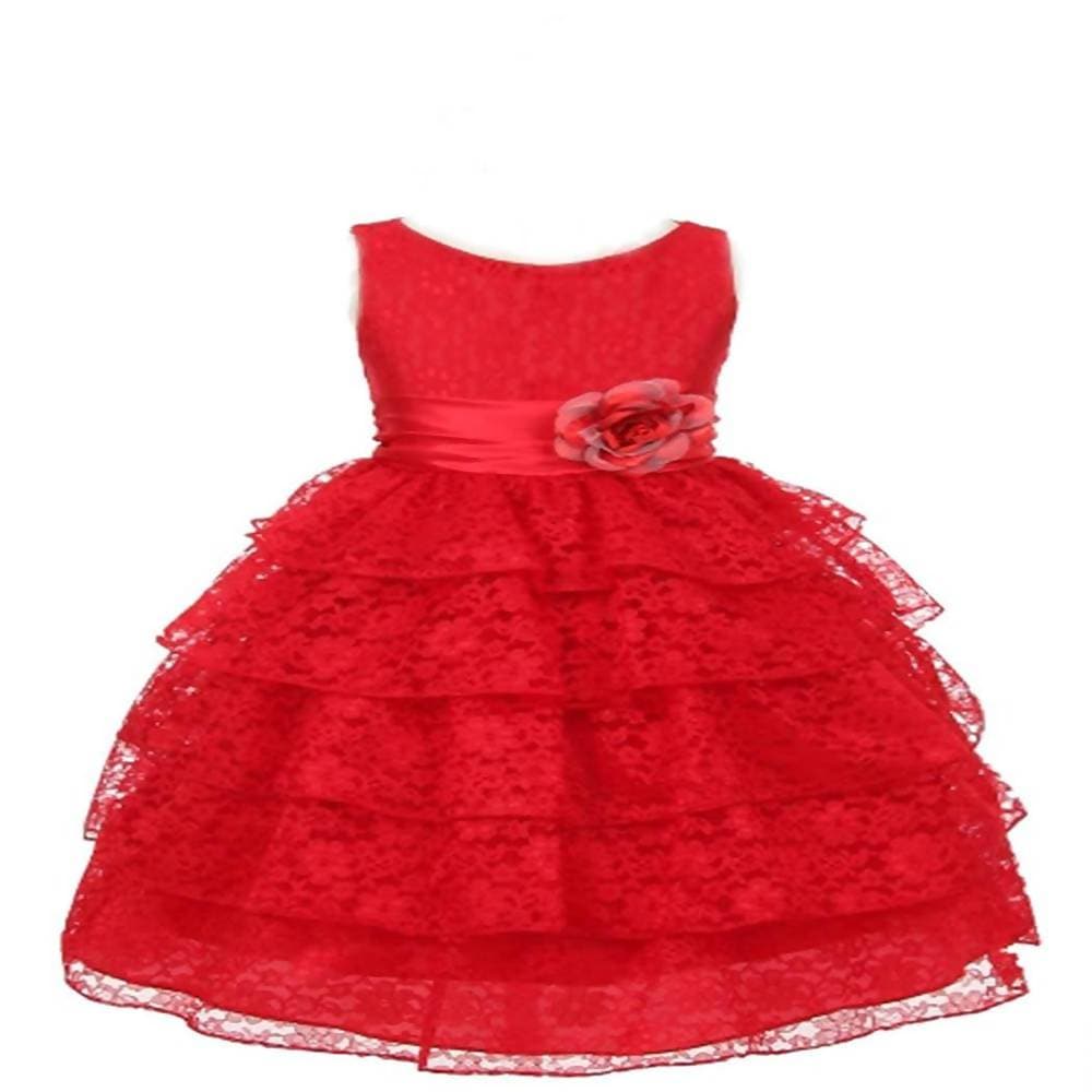Asmaani Baby Girl's Red Colour Satin A-Line Maxi Full Length Dress (AS-DRESS_22109) - Grab2buy