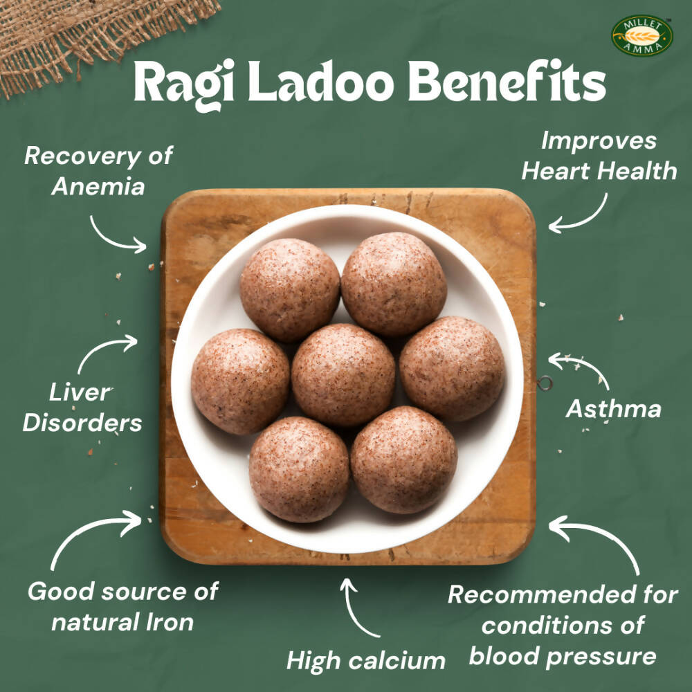 Millet Amma Ragi Laddoo- Made With Jaggery 