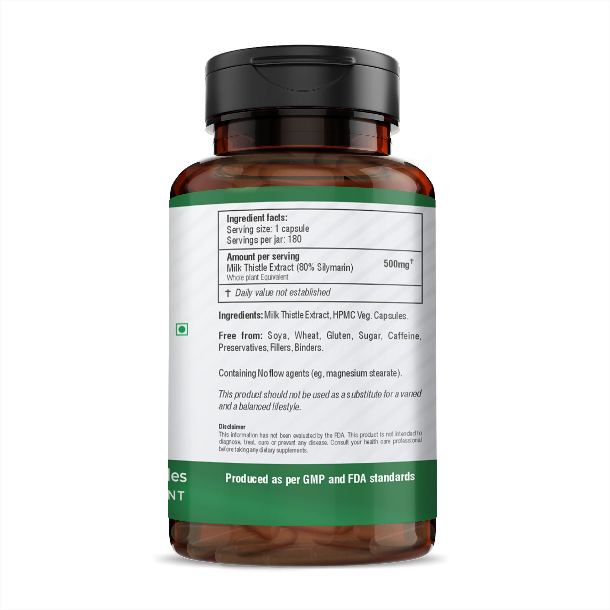 H&C Herbal Milk Thistle Veg Capsules 