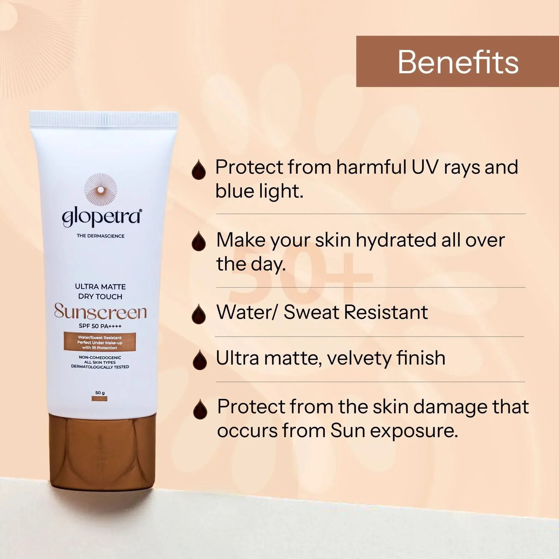 Glopetra Ultra Matte Dry Touch Sunscreen Spf 50 Pa+++  Grab2Buy Glopetra Grab2Buy