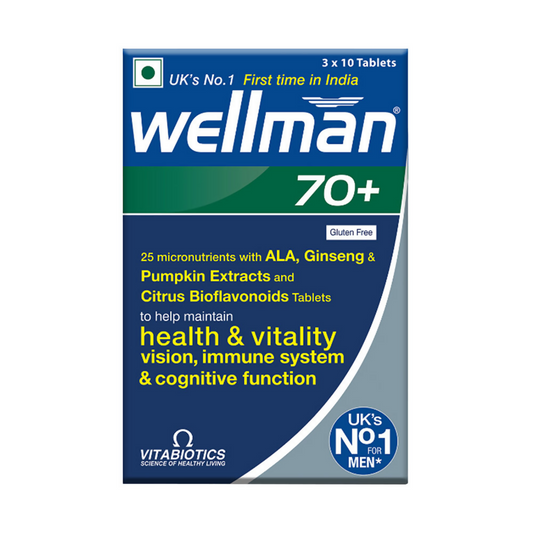 Wellman 70+ UK's No.1 Multivitamin Tablets) For Men Above 70 (Pumpkin Seed Bioflavonoids, Ginseng & More 