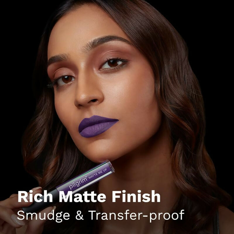 Pilgrim Liquid Matte Lipstick with Hyaluronic Acid - Purple Lust - Grab2buy