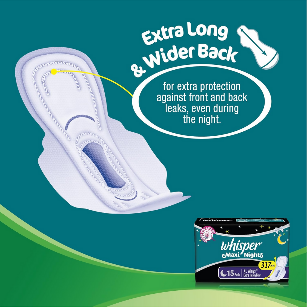 Whisper Maxi Nights Sanitary Pads for Women, XL  Grab2Buy Whisper Grab2Buy