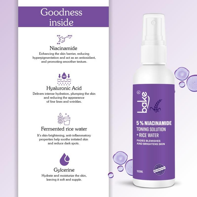 Bake 5% Niacinamide Toner With Fermented Rice Water  Grab2Buy Bake Grab2Buy