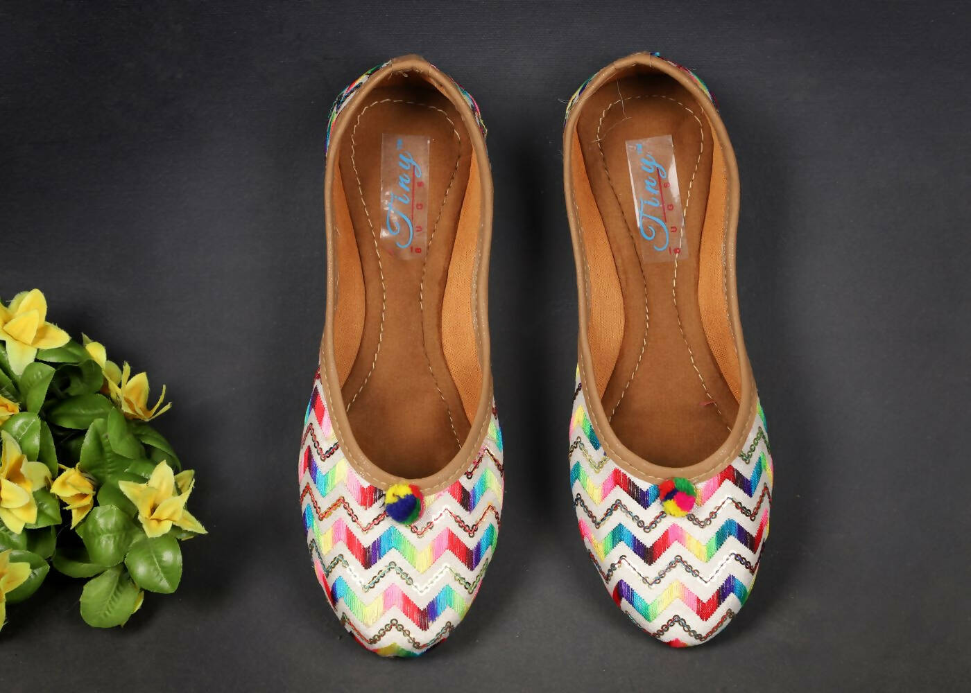 Tiny Bugs Girls Hand Crafted Ethnic Juttis - Multi  Grab2Buy Tiny Bugs Grab2Buy