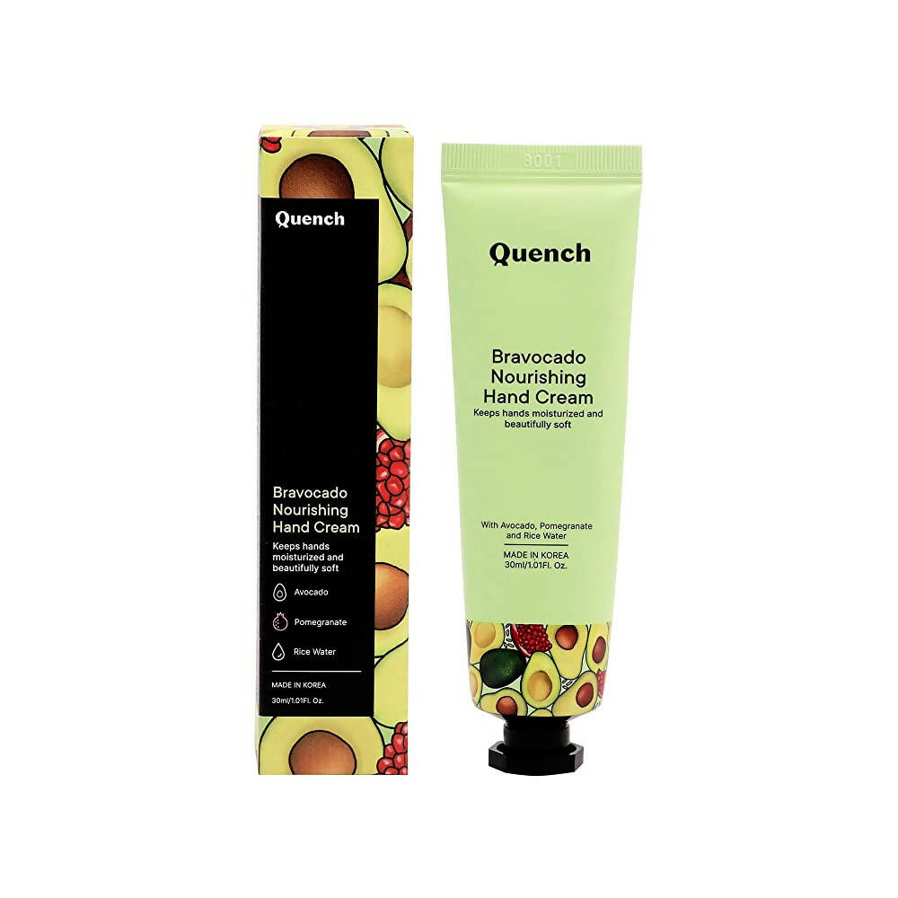 Quench Botanics Bravocado Nourishing Hand Cream With Avocado, Rice Water & Pomegranate, Korean Beauty 