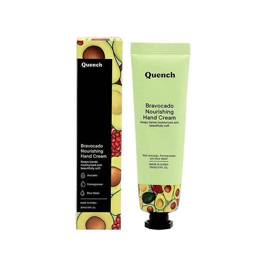 Quench Botanics Bravocado Nourishing Hand Cream With Avocado, Rice Water & Pomegranate, Korean Beauty 