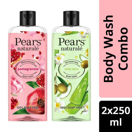 Pears Naturale Detoxifying Aloevera & Brightening Pomegranate Bodywash Combo - Grab2buy