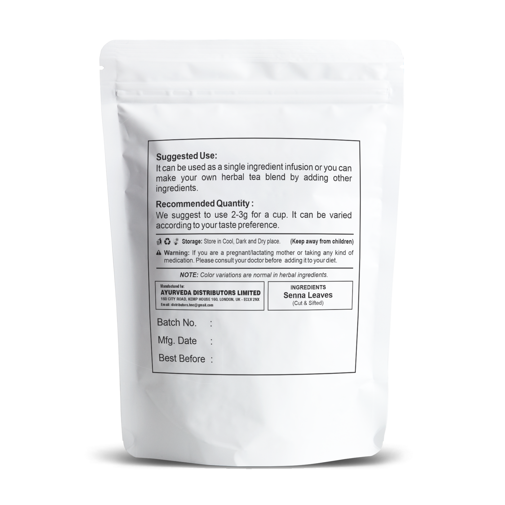 H&C Herbal Senna Cut & Sifted Herbal Tea Ingredient
