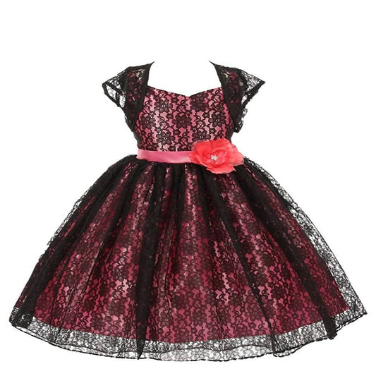 Asmaani Baby Girl's Black Colour Satin A-Line Maxi Full Length Dress (AS-DRESS_22158) - Grab2buy
