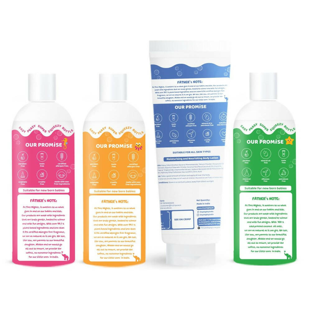 Tiny Mighty Baby Body Wash, Lotion, Shampoo And Massage Oil Combo  Grab2Buy Tiny Mighty Grab2Buy