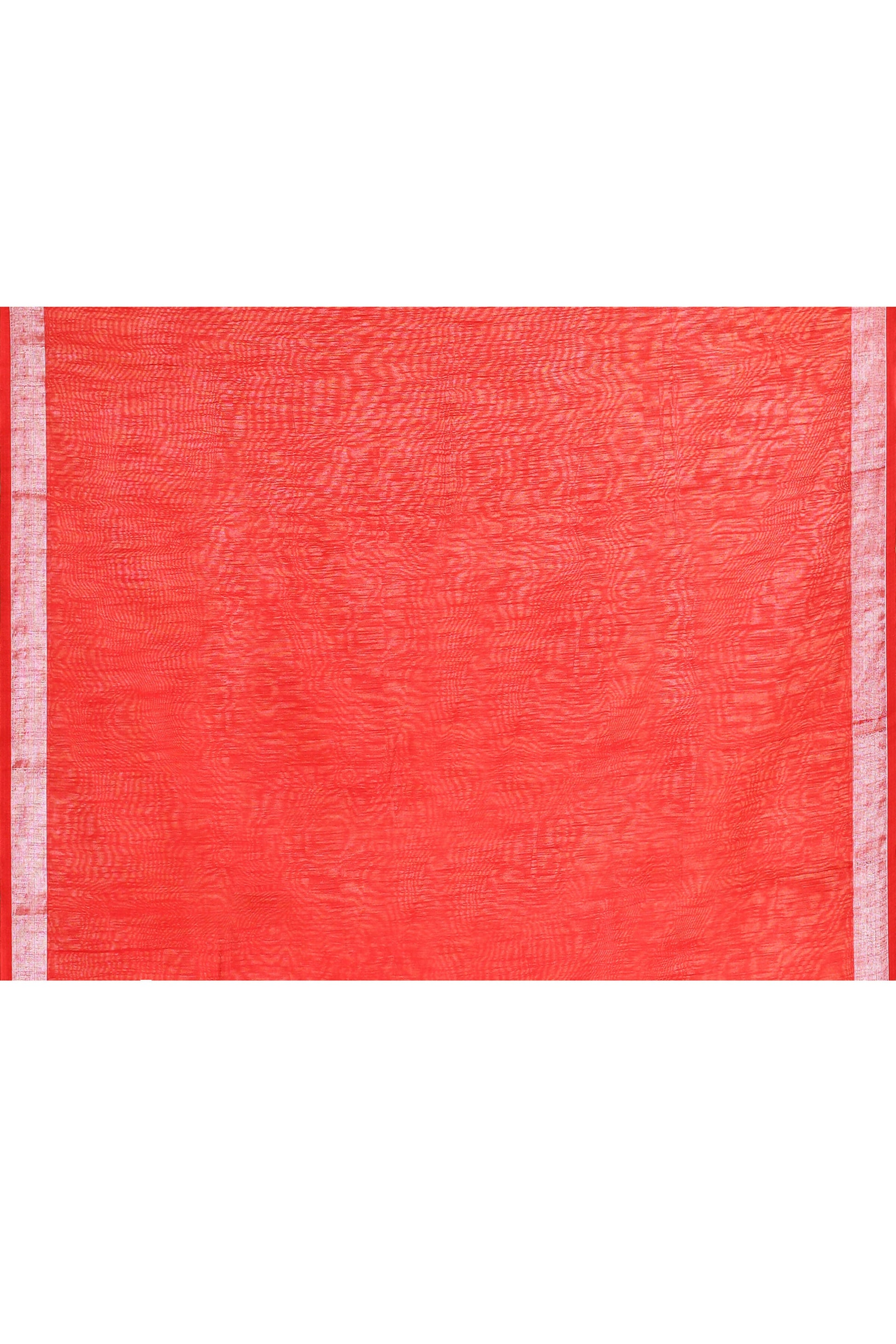 Piyari Fashion Women's Red Embellished Cotton Blend Zari Border Handloom Saree