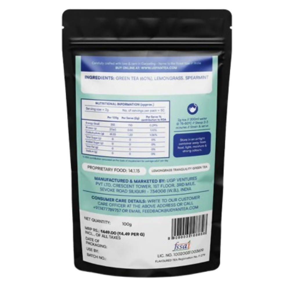 Udyan Tea Lemongrass Tranquillity Green Tea  Grab2Buy Udyan Tea Grab2Buy