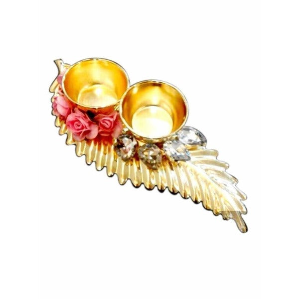 Leaf Shaped Haldi Kumkum Holder - Grab2buy