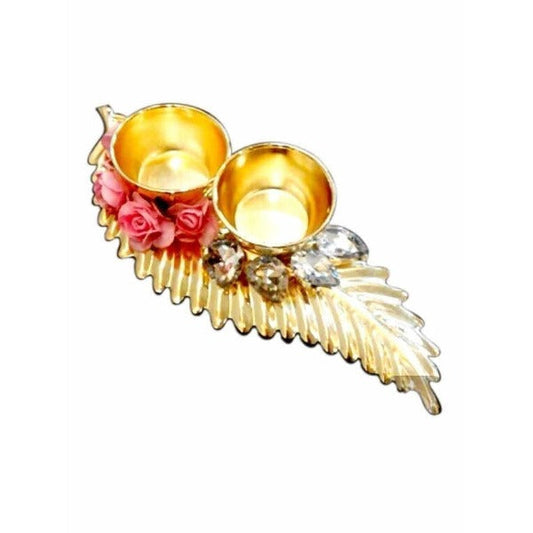 Leaf Shaped Haldi Kumkum Holder - Grab2buy