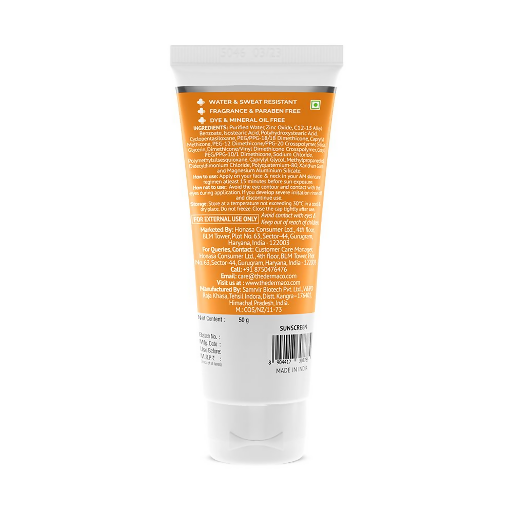 The Derma Co Ultra Light Zinc Mineral Sunscreen with SPF 50 Genie India